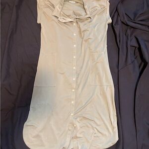 Lou & Grey Collared Shirtdress w/pockets